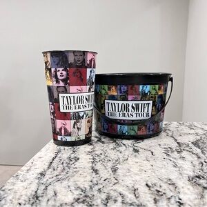 Regal theater popcorn tub and cup with Casual Gray unbranded Eras T-Shirt